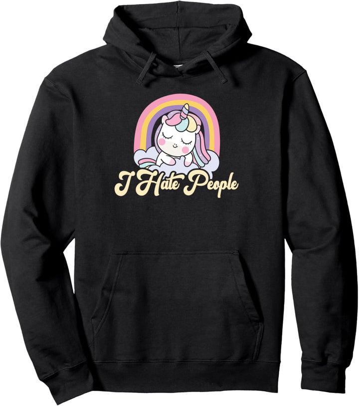 Süsses Einhorn – I Hate People Pullover Hoodie