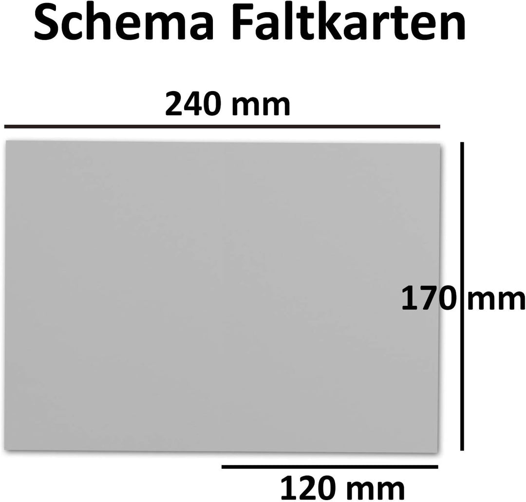 75x Karten-Set DIN B6-12 x 17 cm - 120 x 170 mm - Falt-Karten mit Brief-Umschlägen & Einlege-Blätter