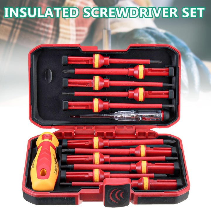 13 Stück Isolierte VDE Schraubendreher Set Elektriker, Screwdriver Set Mit Spannungsprüfer für Spann