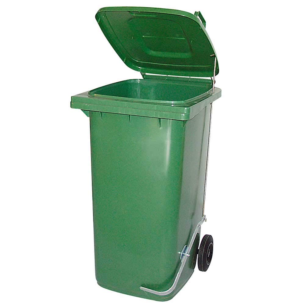 BRB Müllbehälter, Inhalt 80 Liter, HxBxT 930x445x520 mm, mit Fusspedal zur Deckelöffnung (grün), grü