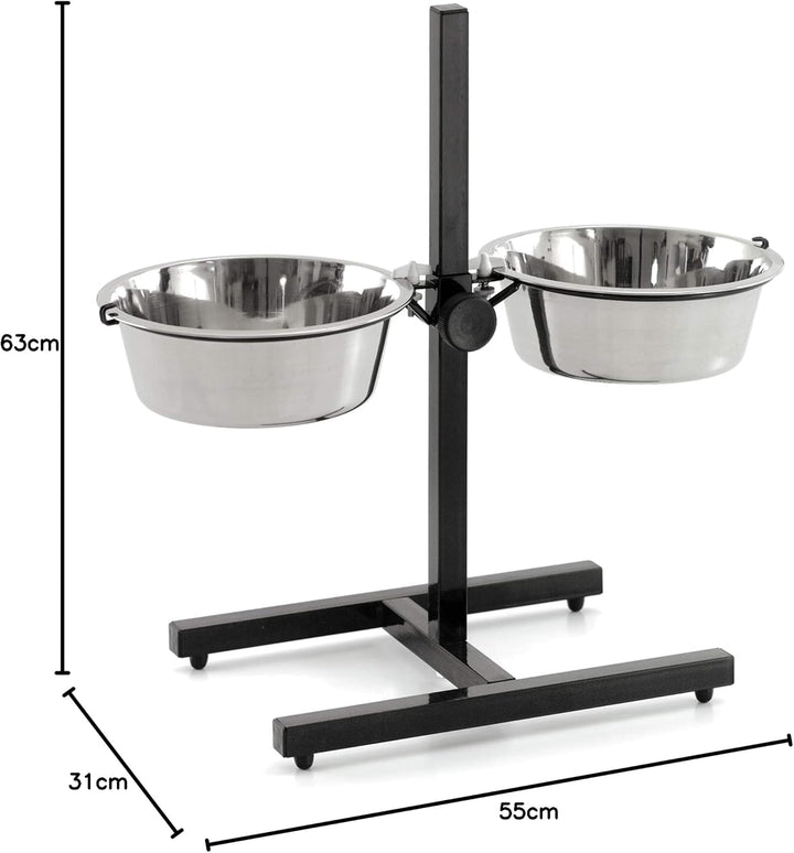 Karlie Otis Plus - Doppelnapfständer mit Näpfen 4 l ø: 21 - 29 cm L, L