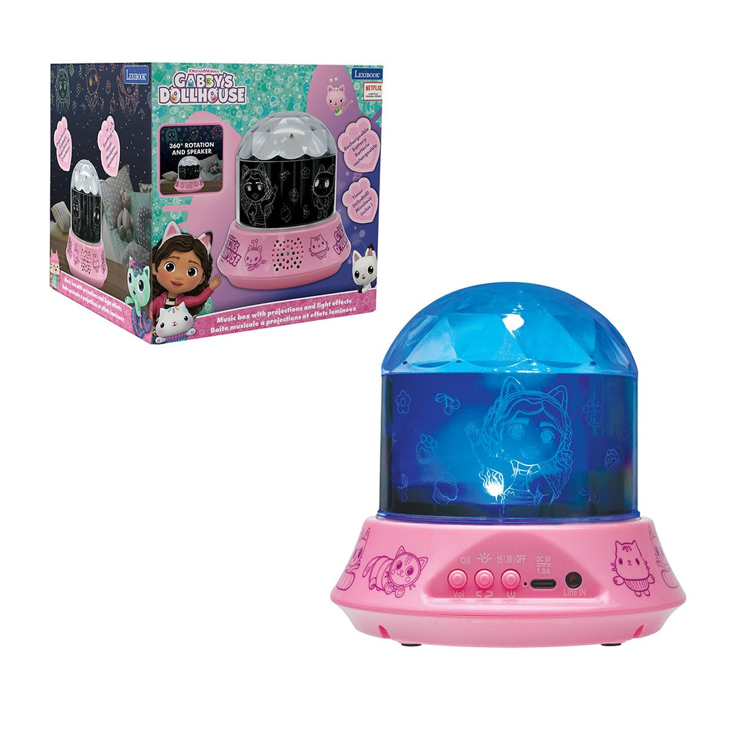 Lexibook, Gabby's Dollhouse, Nachtlicht mit Lautsprecher, Projektionen der Gabby's Dollhouse-Serie,