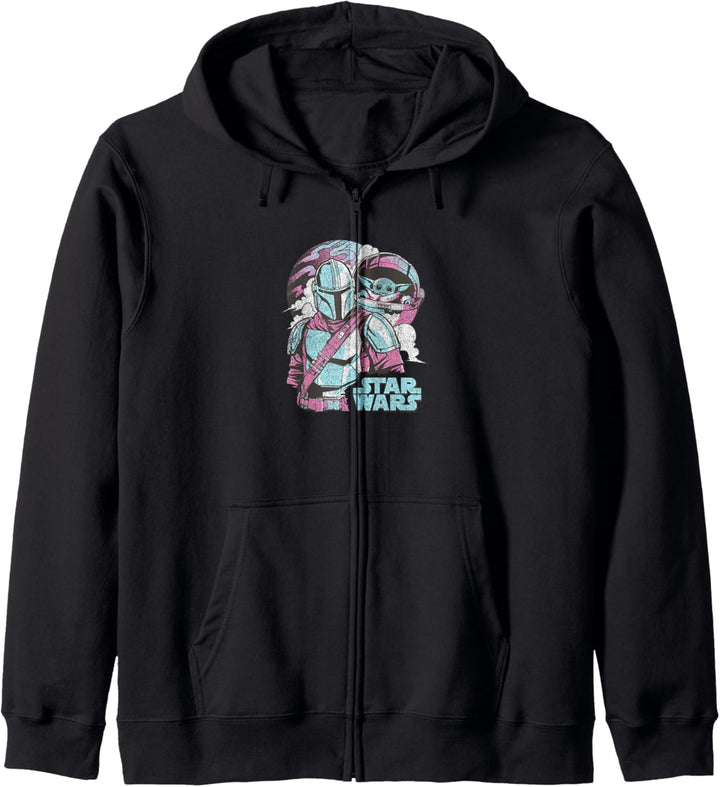 Star Wars Mandalorian & The Child Pastel Planet Logo Kapuzenjacke