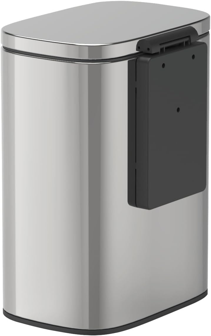 WENKO Wand-Kosmetikeimer Sare 5 Liter, Mülleimer mit Deckel und Easy-Close Absenkautomatik, Badezimm