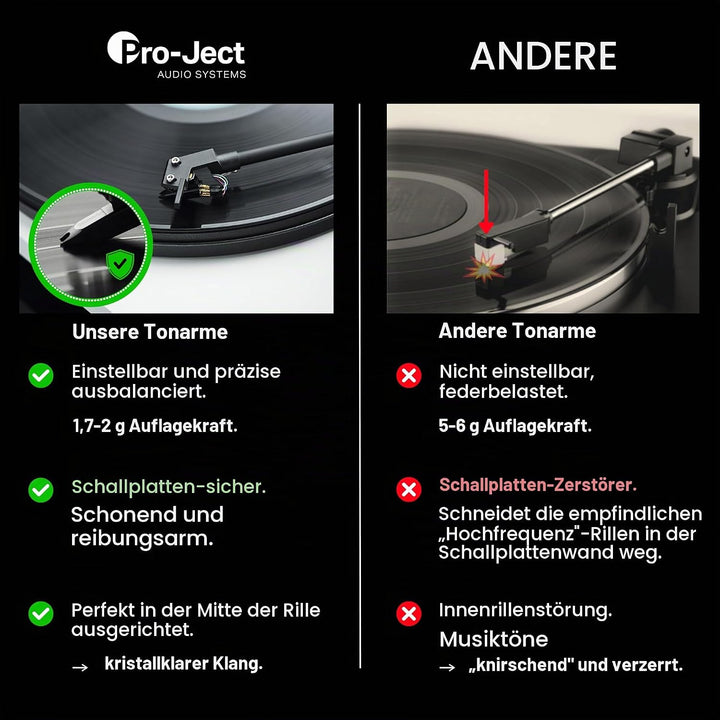 Pro-Ject Primary E Phono, Audiophiler Plug&amp;Play Plattenspieler mit integrierter Phono Vorstufe (Rot)