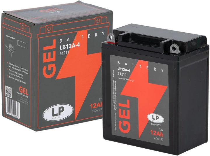 Landport Gel Roller- u. Motorradbatterie GB12A-A (YB12A-A Gel) DIN51211