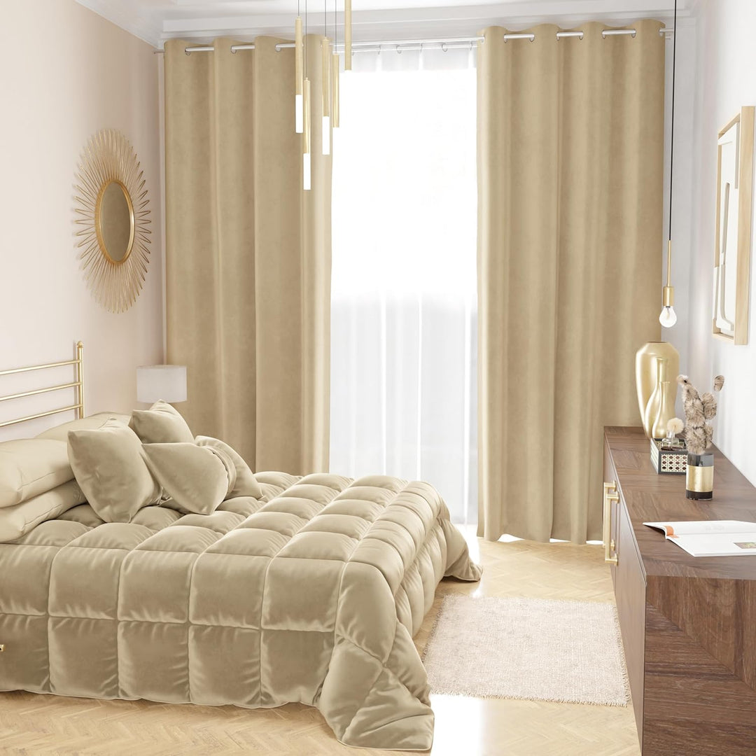 PETTI Artigiani Italiani - Steppdecke aus weichem und warmem Samt 350 g/m², Einzelbett, wendbar, Ste