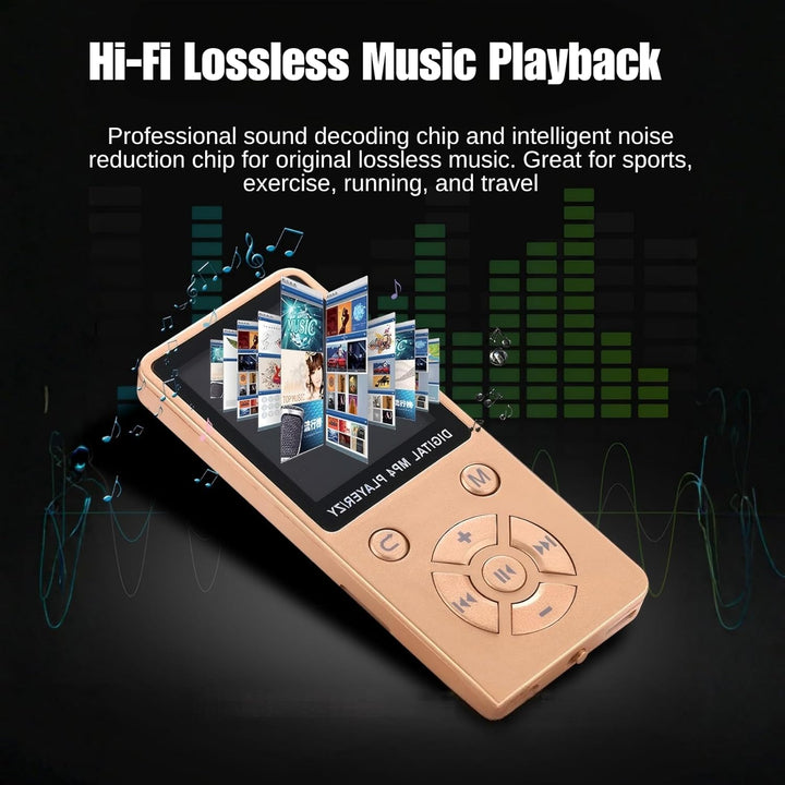 MP3-Player/MP4-Player 64GB Bluetooth 5.0 HiFi MP3 Musik-Player, 1,8-Zoll-LCD-Bildschirm mit Lautspre