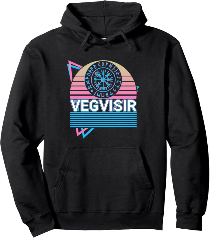 Vegvisir Viking Nordic Rune, Retro Pullover Hoodie