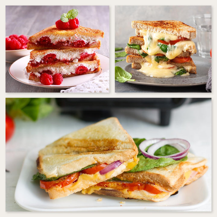 GOURMETmaxx Sandwichmaker mit LED-Kontrollleuchte | Für 2 Sandwiches in Dreiecksform | Antihaftbesch