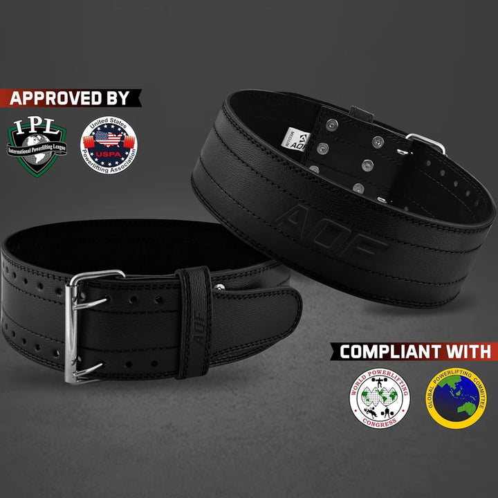AQF Gewichthebergürtel Herren - 6mm 100% Echtem Leder Trainingsgürtel - Rückenstützgürtel Gym Liftin