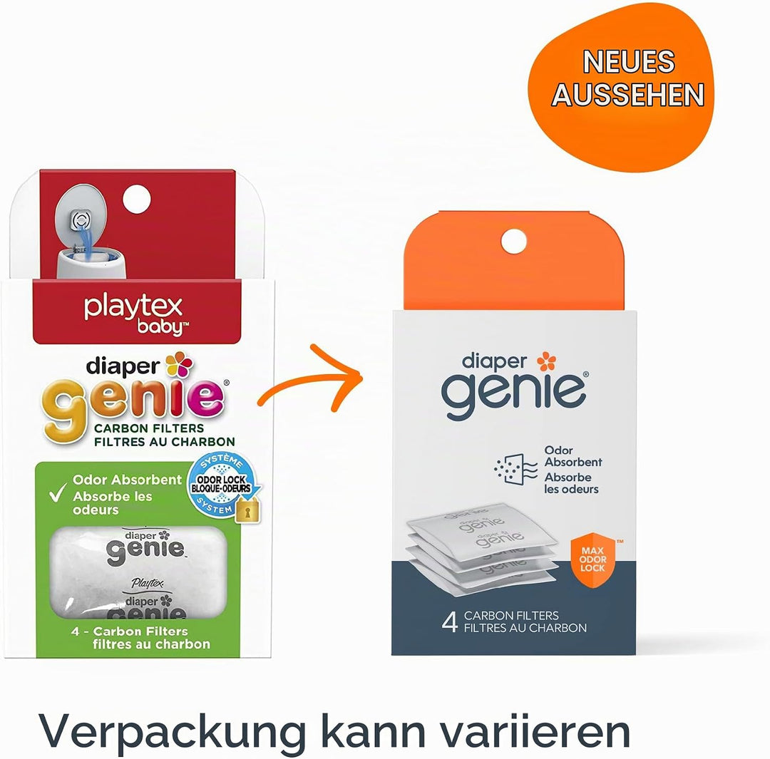 Diaper Genie Playtex Carbon Filter Refill Tray for Diaper Pails, 4 Carbon Filters by Diaper Genie Li