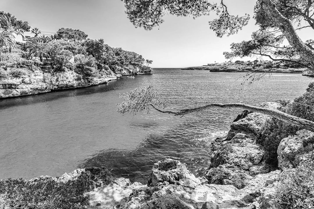 Pixxprint Glasbild | Wandbild aus Echtglas | Mallorca Bay Cove | 60x40 cm | inkl. Aufhängung und Abs