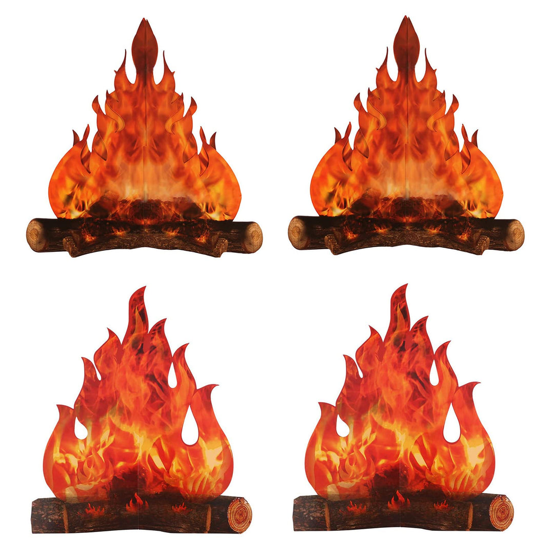 4 Pieces 3D Dekorative Pappe Lagerfeuer Herzstück, Künstliches Feuer, Lagerfeuer Herzstück, Pappe La