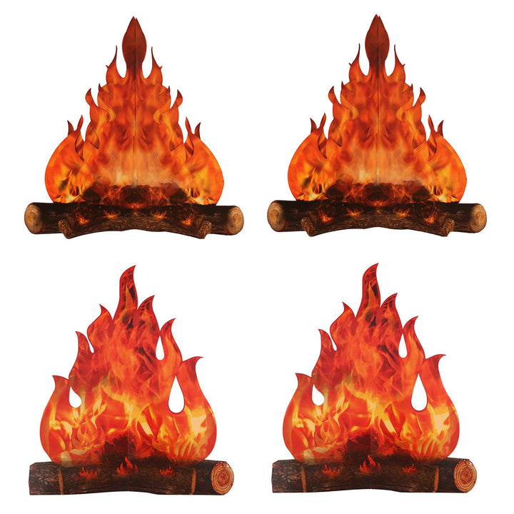 4 Pieces 3D Dekorative Pappe Lagerfeuer Herzstück, Künstliches Feuer, Lagerfeuer Herzstück, Pappe La