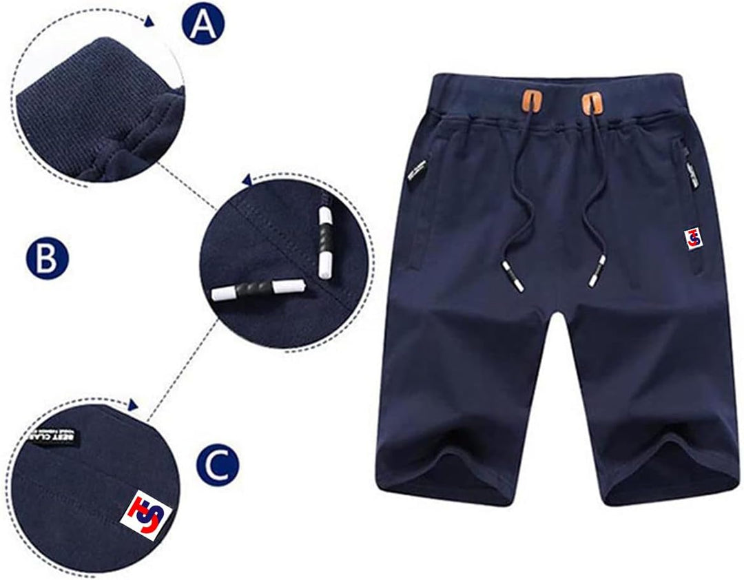 JustSun Sport Shorts kurze hosen Herren Baumwolle Mit ReissverschlussTaschen S Armeegrün 05, S Armee