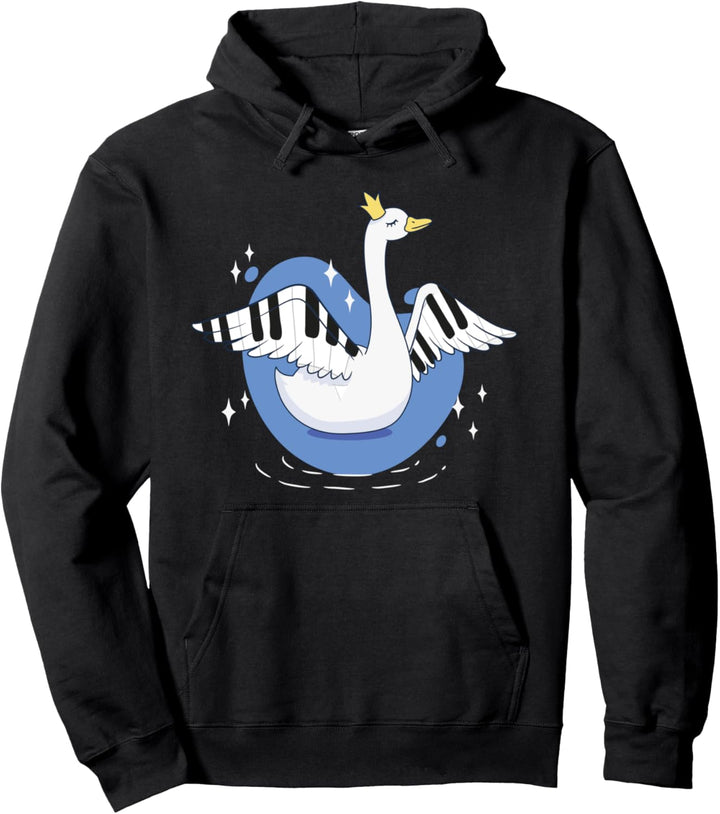 Schwan Musik Noten Klavier Klavierspieler Geschenke Pullover Hoodie