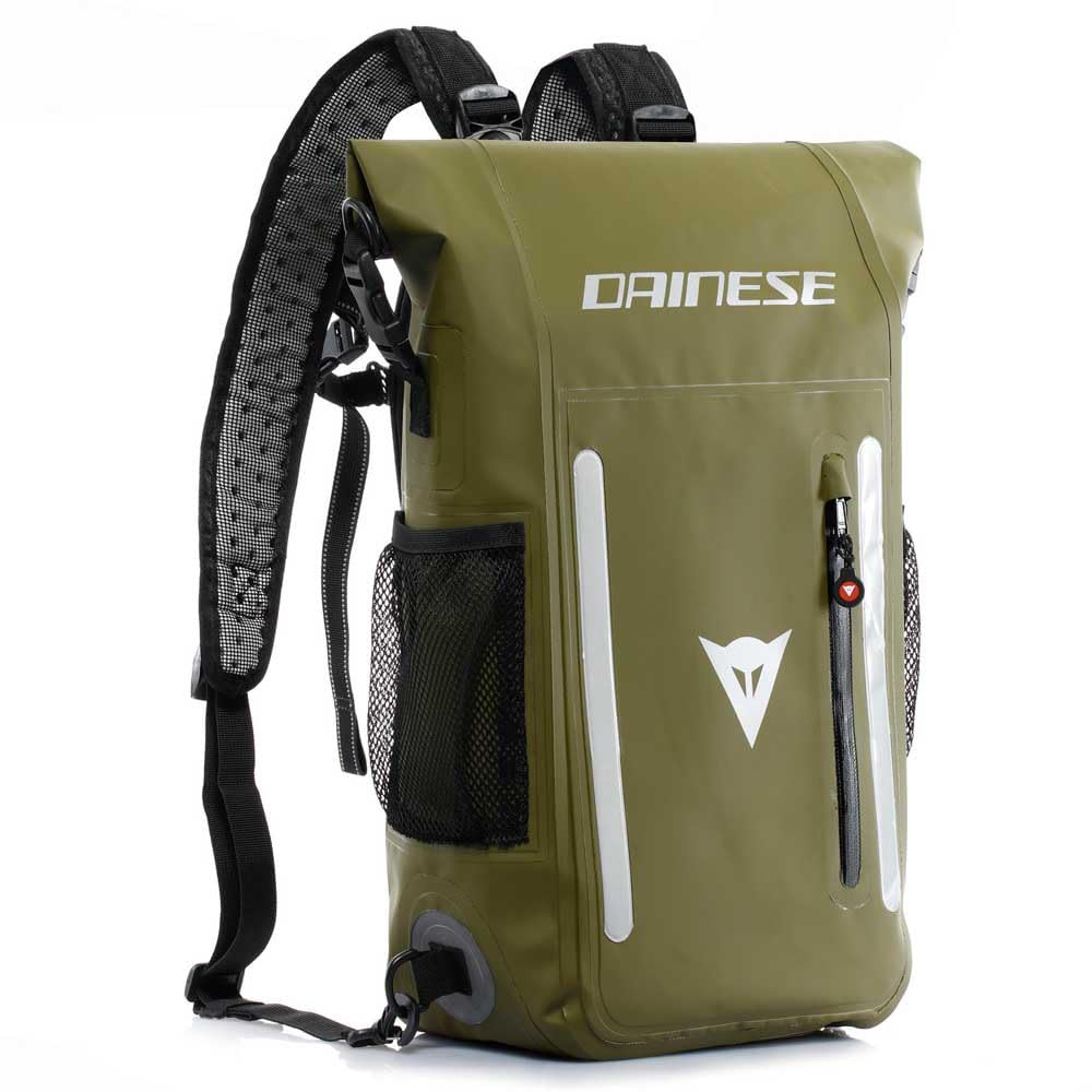 Dainese Unisex Explorer Wp Backpack 15L PVC Rucksack, wasserdicht, Motorradrucksack, Schwarz/Grün, S