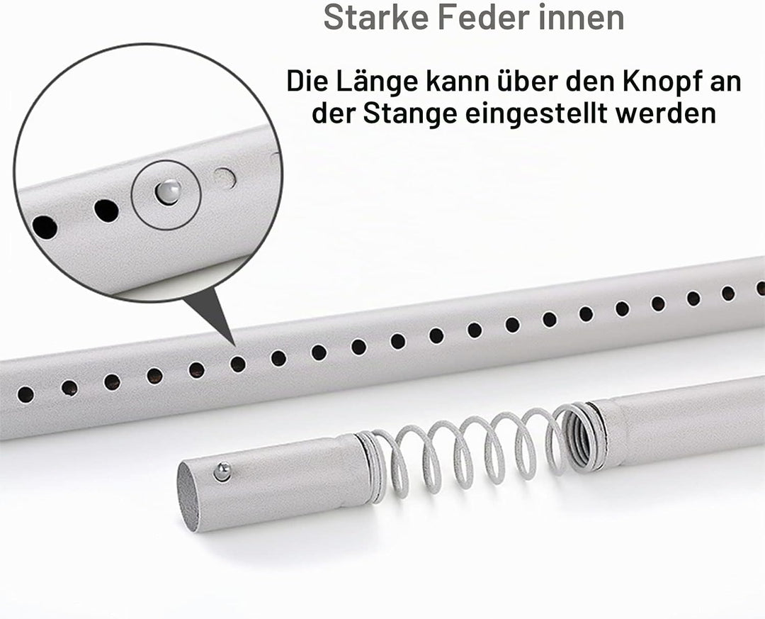 278-327cm Extra Lange Gardinenstange, Ohne Bohren Teleskopstange , Ausziehbare Edelstahl Duschvor