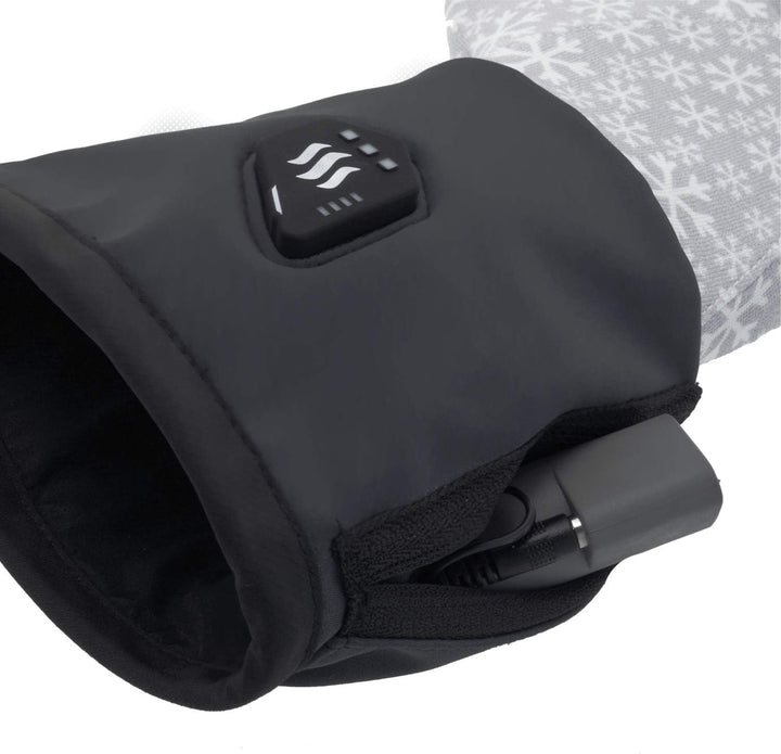 Glovii GEG Akku Beheizte Thermoaktive Universal Handschuhe, Grössen S-M, L-XL, Hellgrau-Schwarz, Sch