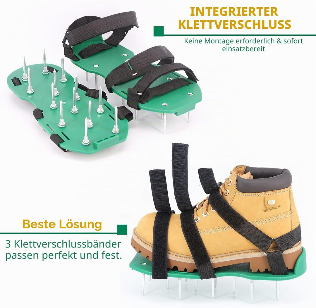 Rasenlüfter Schuhe, Nagelschuhe mit Klettverschluss Aerifizierer für Rasen mit Kostenlose Installati