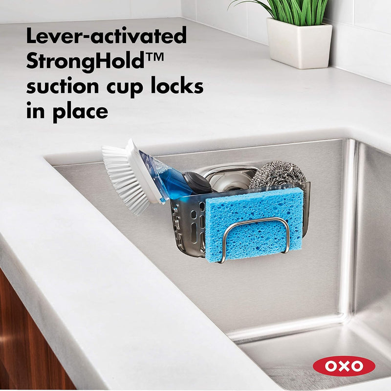 OXO Good Grips Utensilienhalter für das Spülbecken – Küchenorganizer mit StrongHold-Saugnapfhalterun