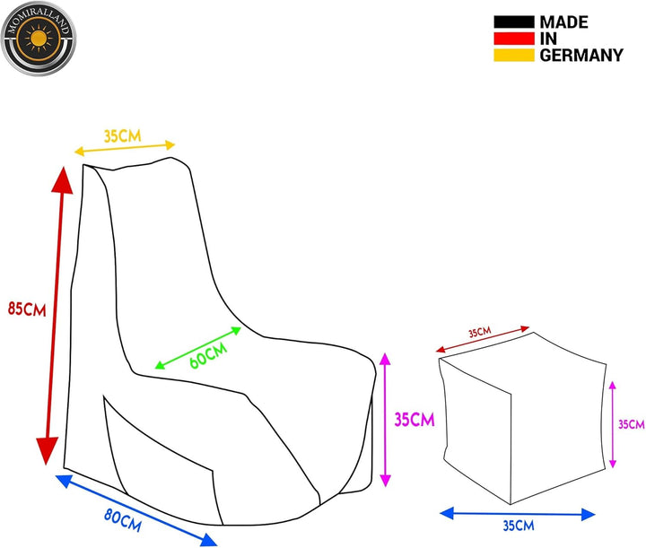 Momiralland Gaming Sitzsack - mit Lehne Sitzkissen - Beanbag - BodenKissen Sessel In- &amp; Outdoor geei