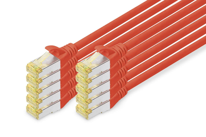 DIGITUS LAN Kabel Cat 6A - 3m - 10 Stück - RJ45 Netzwerkkabel - S/FTP Geschirmt - Kompatibel zu Cat-