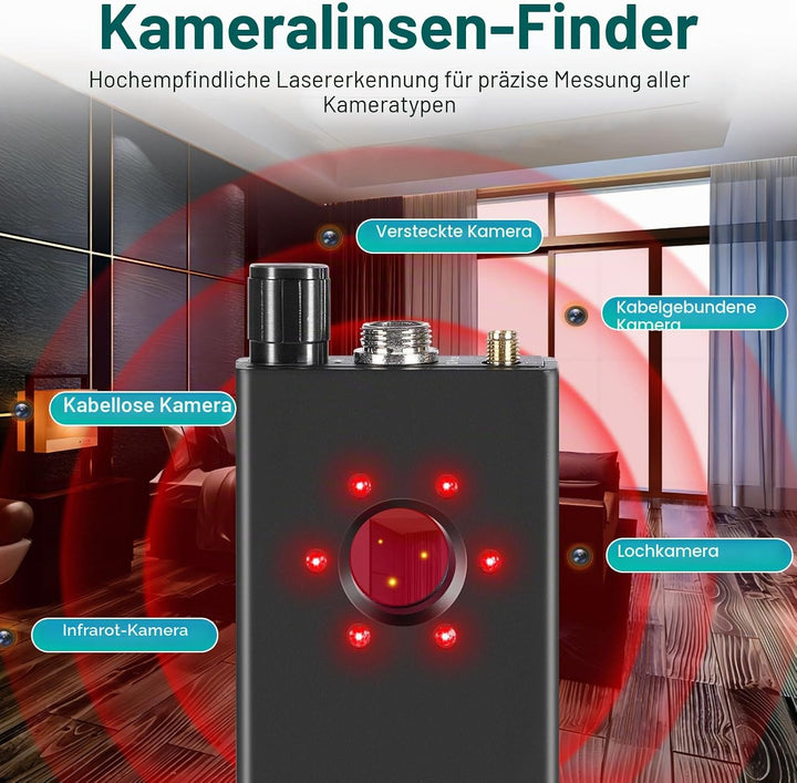 JMDHKK Multifunktionaler Datenschutzschutz: Versteckter Kamera-Detektor, Magnetfinder, Wanzen-Detekt