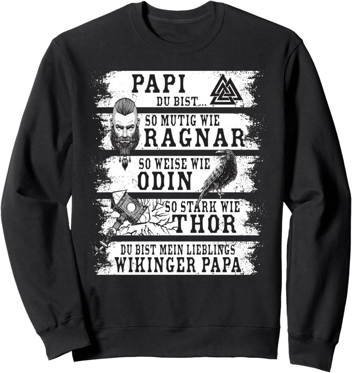 Wikinger Papa - Retro Viking Dad Spruch - Vikings Vatertags Sweatshirt