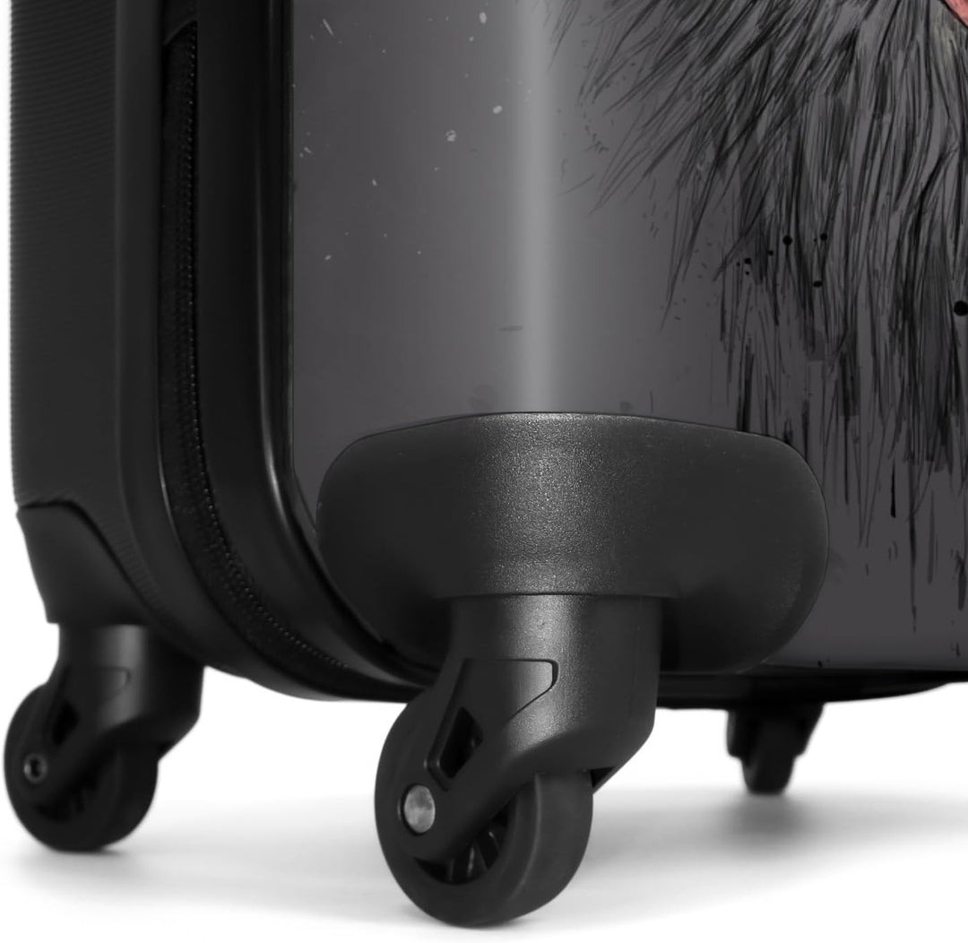 Koffer gross Trolley Rollkoffer Reisekoffer mit 4 Rollen Fotokoffer - Wolf - Mond - Tiere - Dunkelhe