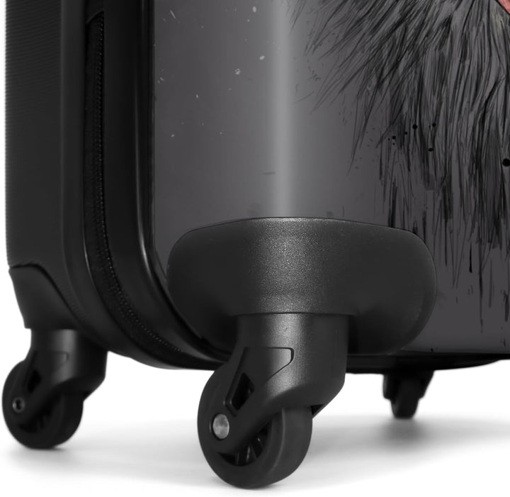 Koffer gross Trolley Rollkoffer Reisekoffer mit 4 Rollen Fotokoffer - Wolf - Mond - Tiere - Dunkelhe