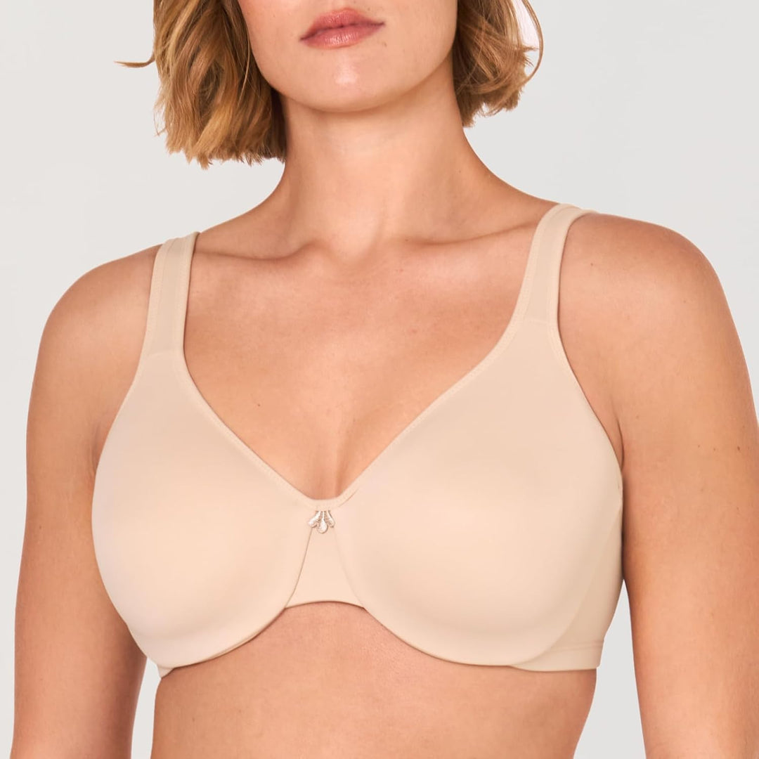 DELIMIRA Damen Minimizer BH mit Bügel Grosse Brüste Starker Halt Seamless Tshirt BHS Soft 70D Beige,