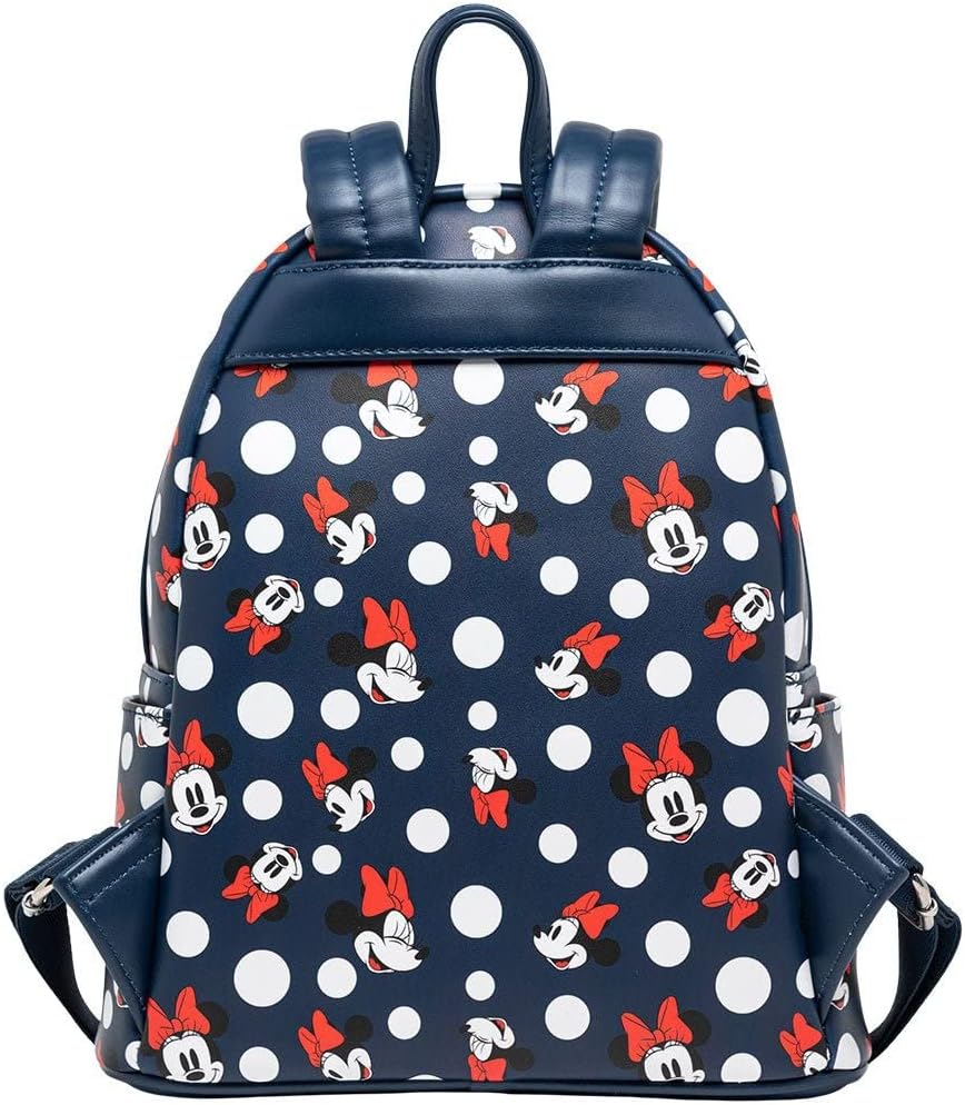 Loungefly Women's Disney Minnie Mouse Polka Dot Blue Double Strap Shoulder Bag Purse