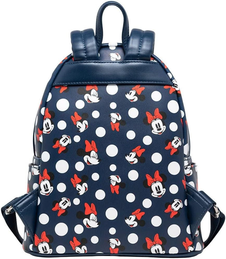 Loungefly Women's Disney Minnie Mouse Polka Dot Blue Double Strap Shoulder Bag Purse