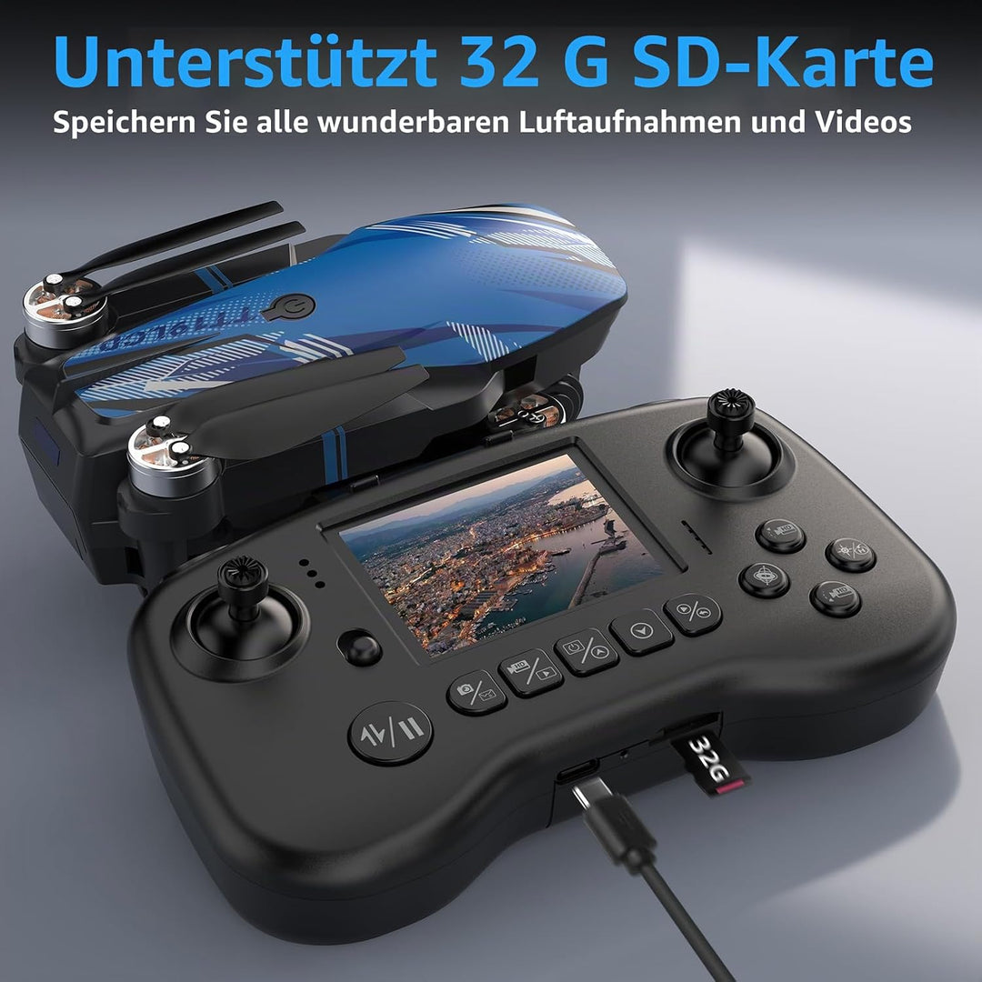 Drohne mit Kamera LCD-Bildschirm Live Video, 4K Drone mit Bürstenlosem Motor, 270°-Hindernisvermeidu
