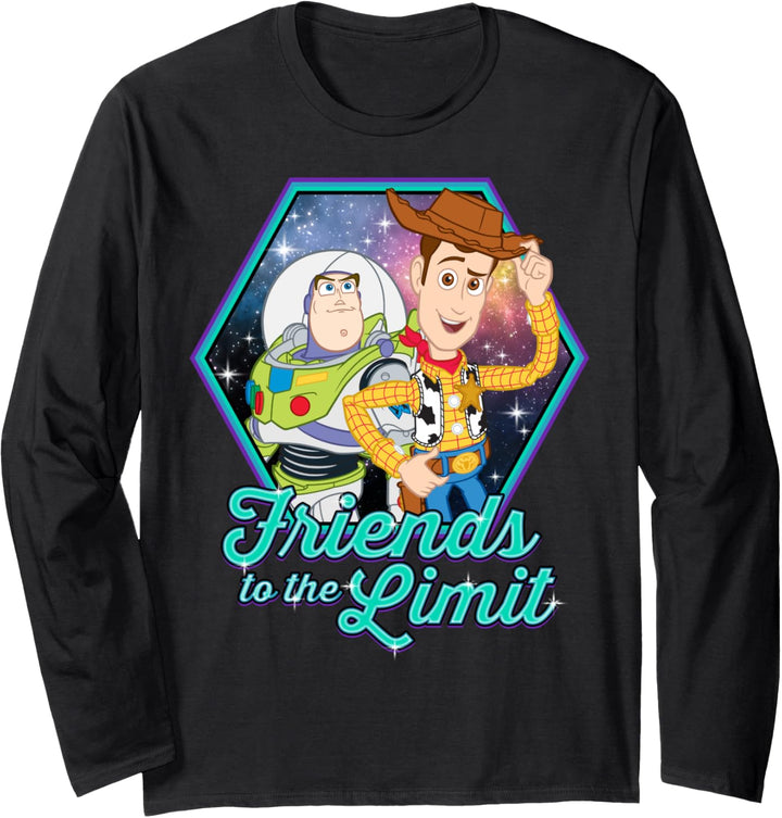 Disney Pixar Toy Story Buzz & Woody Friends Text Langarmshirt