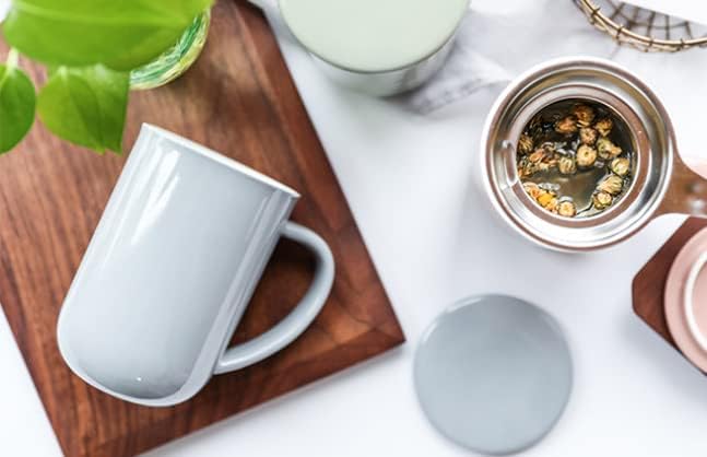 Viva Scandinavia Porzellan Tee Tasse mit Teesieb für lossen Tee, becher mit deckel, Kaffee-Becher mi