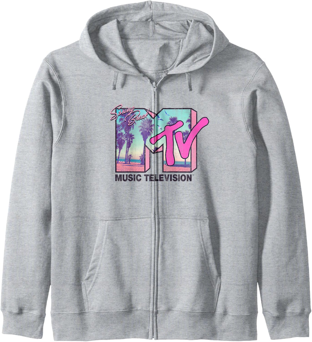 MTV Logo Spring Break Palm Trees Sunset Kapuzenjacke