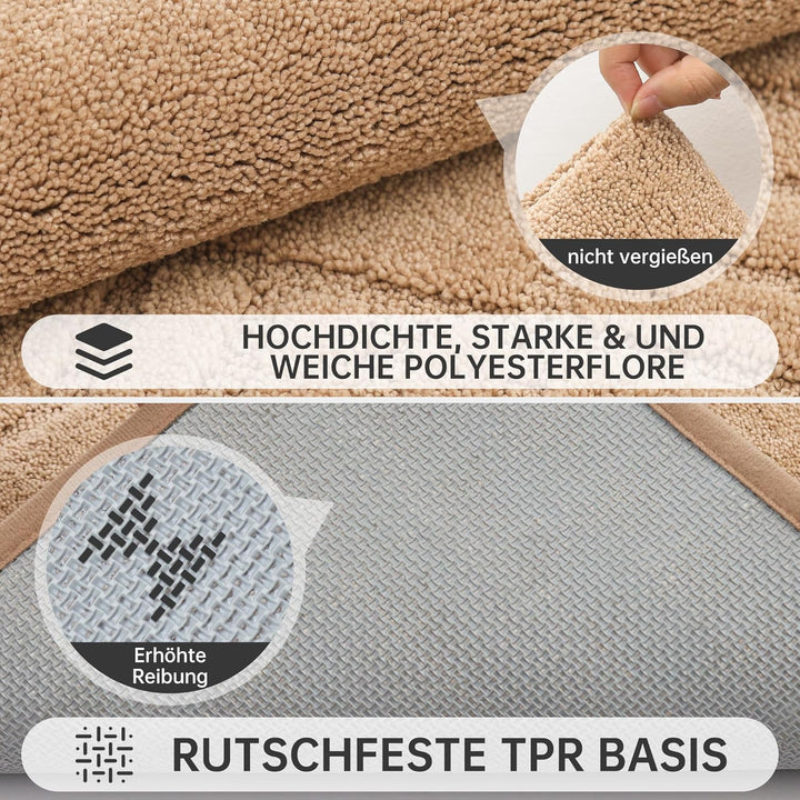 BEQHAUSE Grosse Türmatte Innen, super saugfähige Schmutzfangmatte, rutschfeste waschbare Fussmatte,