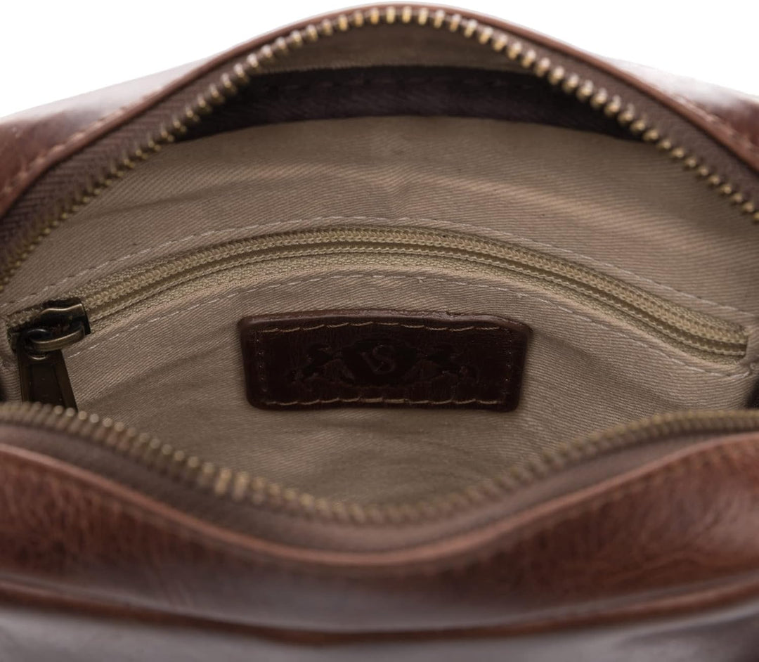 VS SID & VAIN kleine Umhängetasche echt Leder - Messenger bag DUBLIN - Schultertasche mit Schultergu