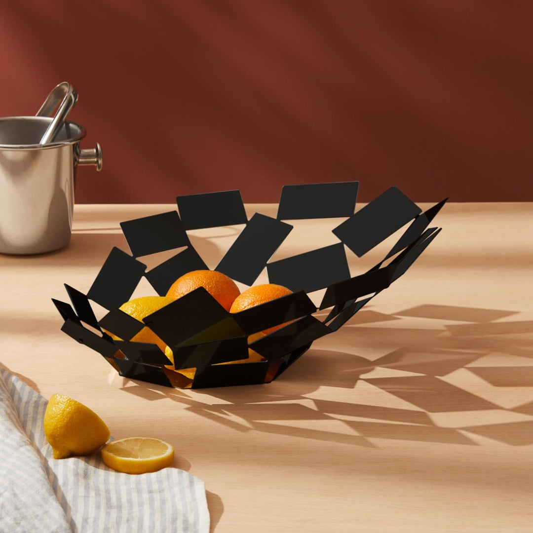 Alessi MT03 B La Stanza dello Scirocco, Tafelaufsatz Edelstahl 18/10 , Schwarz Lackiert, Edelstahl 1