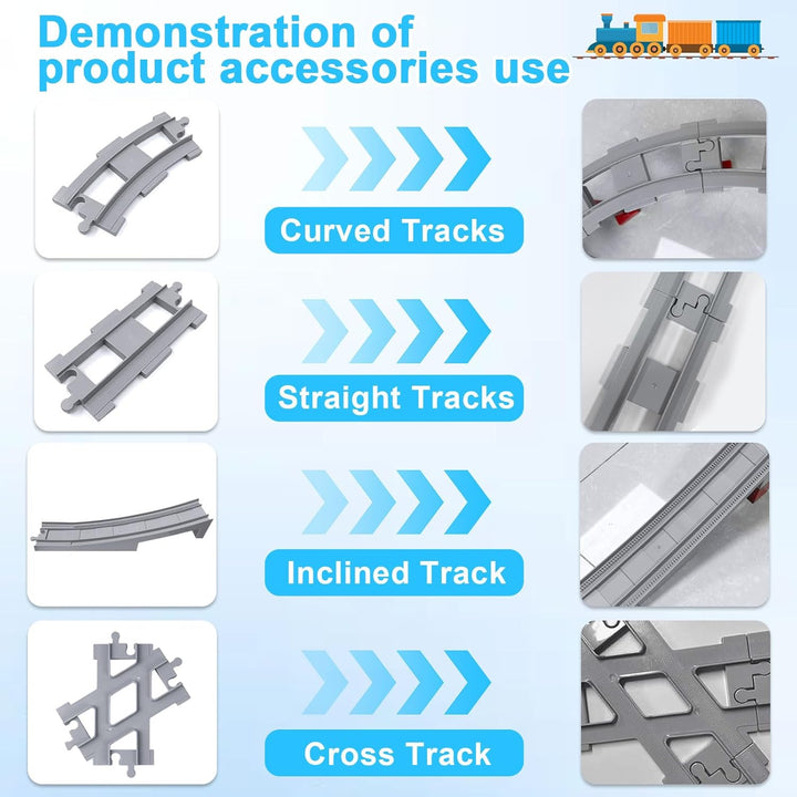 67 Stück Bausteine Zug Schienen Set, Schienen Eisenbahn Schienen Set,Kompatibel mit dem Marktführer,