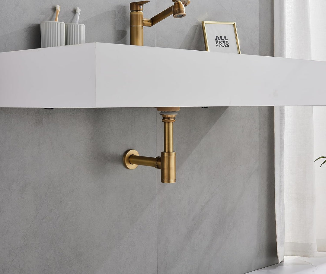 Siphon Universal für Waschbecken & Waschtisch, KEOKBON Syphon & Pop up Ventil Ablaufgarnitur mit Übe