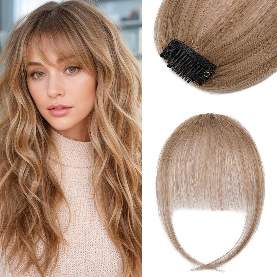 Benehair Clip in Pony Echthaar, Air Pony Echthaar, 3g Clip in Bangs Echt Haar Front Fringe, 100% Nat