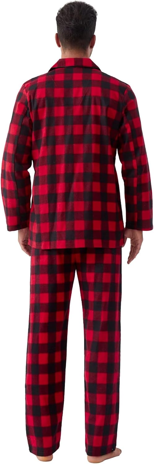 Amaxer 100% Baumwolle Herren Flanell Pyjamas Set Herren Pyjamas Home Fashion Pyjamas Langarm Hosen S