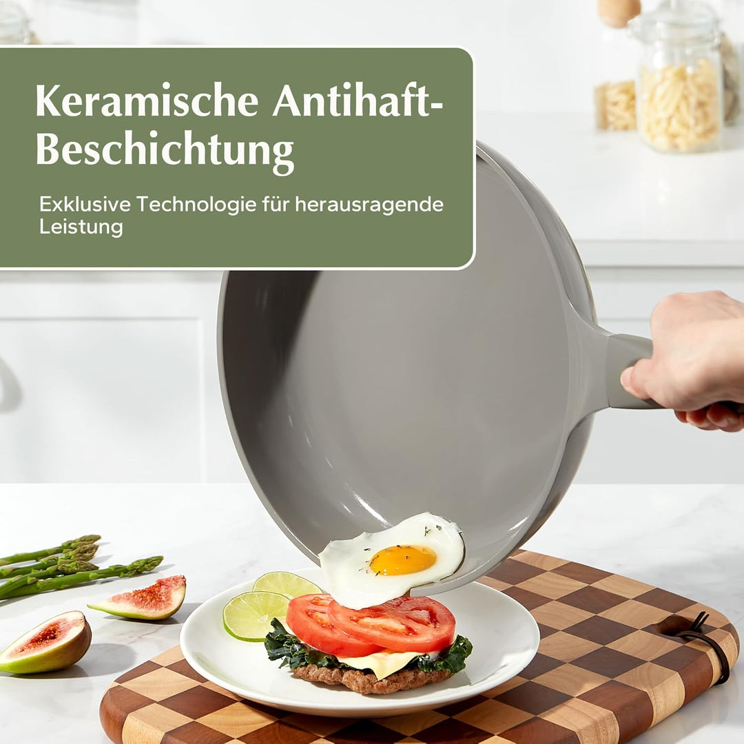 Redchef Antihaft Beschichtet Bratpfanne 24cm, Keramik Pfanne Induktion, Omelette Pfanne, PTFE-frei P
