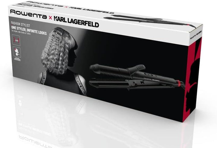 Rowenta Multistyler 3in1 Karl Lagerfeld Konisch CF451L 3-in-1 Multistyler 35 mm: Glätten, Wellen und