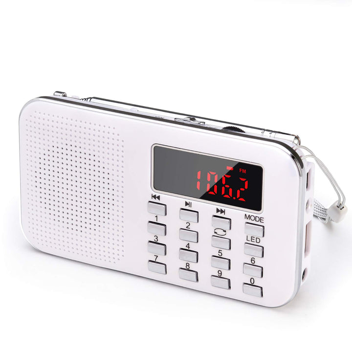PRUNUS L-218AM Portables Mini Radio AM(MW)/UKW FM/TF Card/USB/MP3, 1200mAh Akku. Geschäfte und Sende