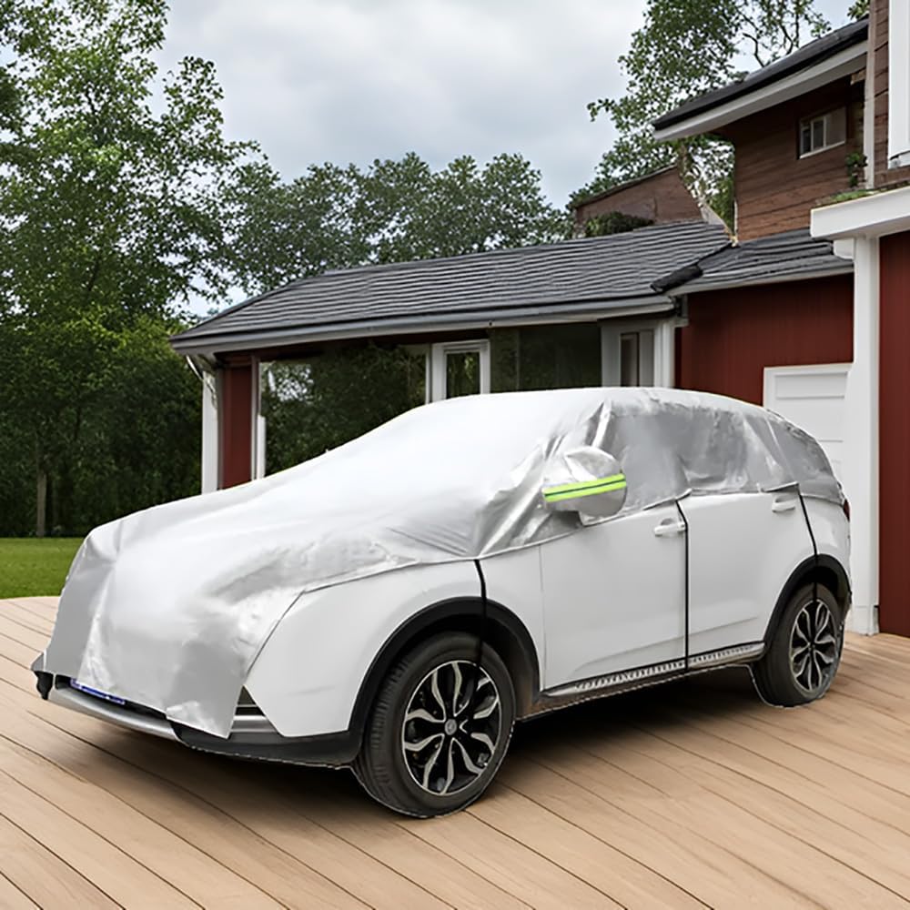 Konnfeir Halbgarage für Auto Abdeckplane Winter Sommer Autoabdeckung wasserdicht Auto halbgarage Sta